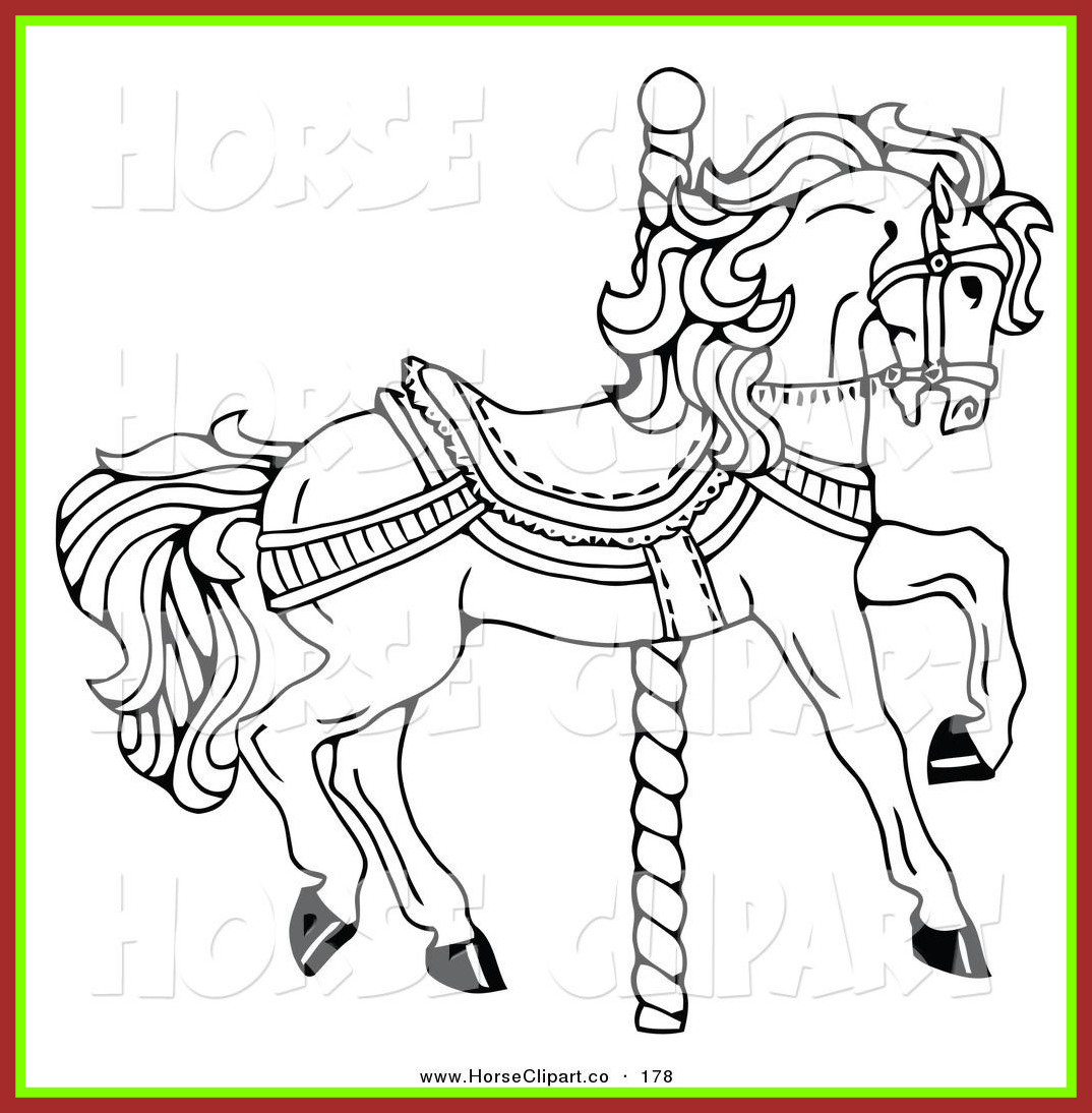 1074x1094 Horse With Saddle Coloring Page