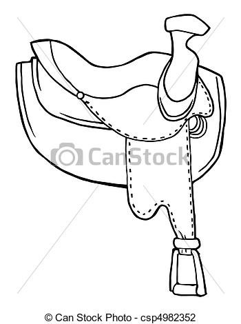 350x470 Outlined Horse Saddle. Coloring Page Outline Of A Leather
