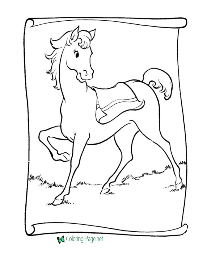 670x820 Coloring Pages Saddle Pony