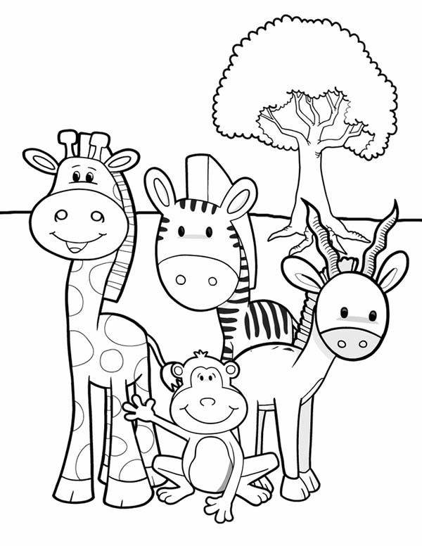 600x776 Safari Coloring Page