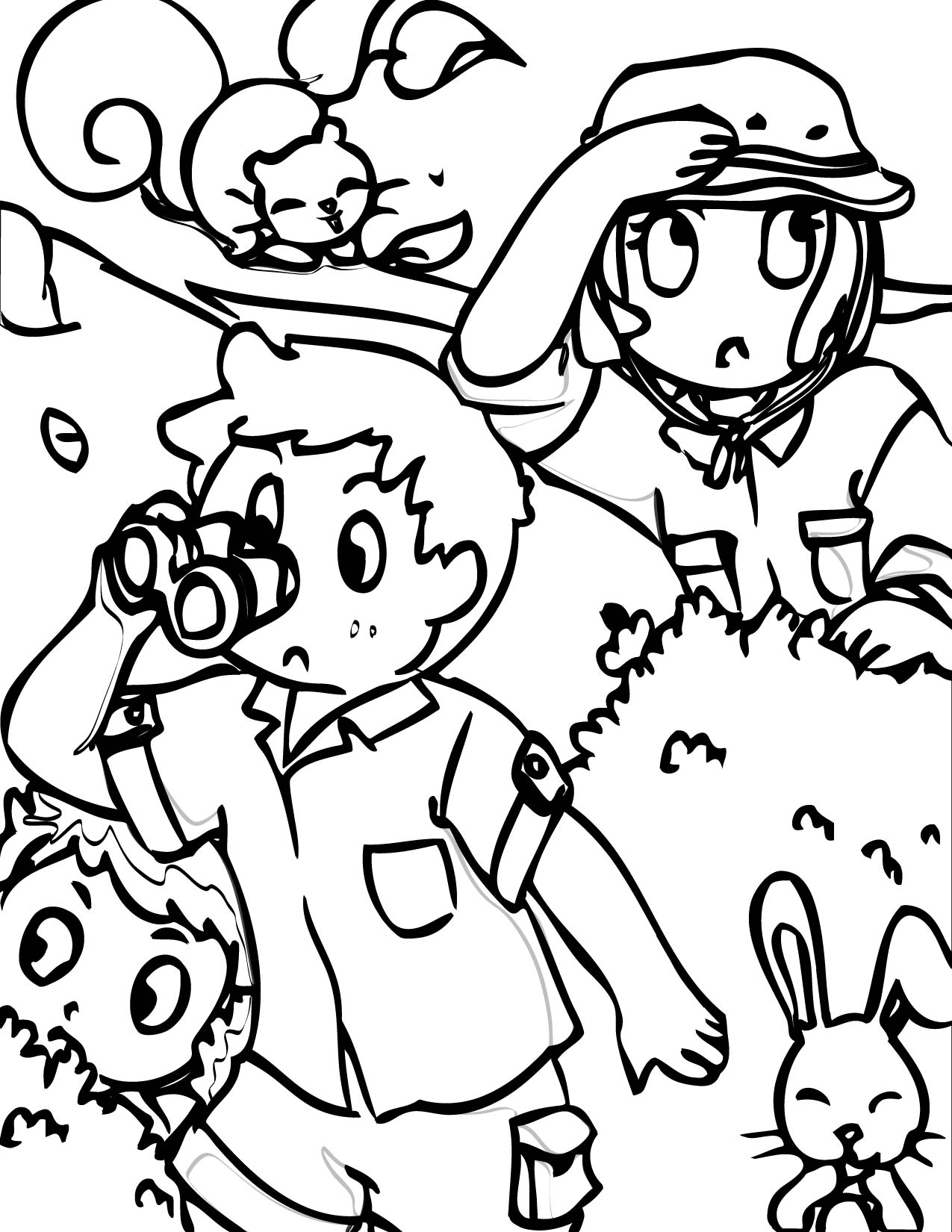 1275x1650 Safari Themed Coloring Page