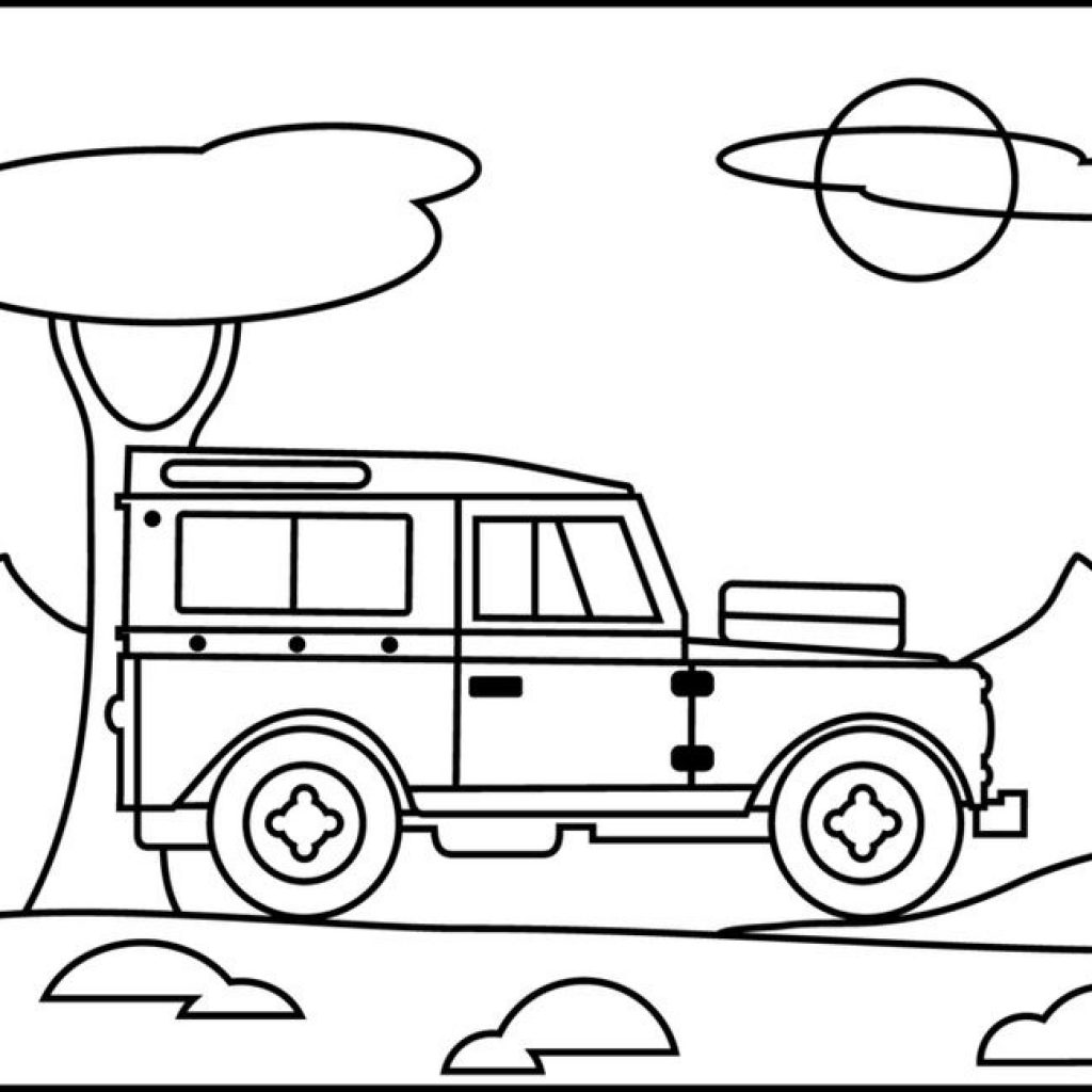 1024x1024 Safari Jeep Coloring Pages Pertaining To Safari Jeep Coloring Page