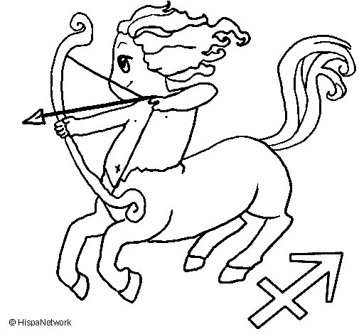505x470 Sagittarius Coloring Page