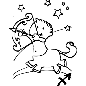 300x300 Sagittarius Zodiac Coloring Pa