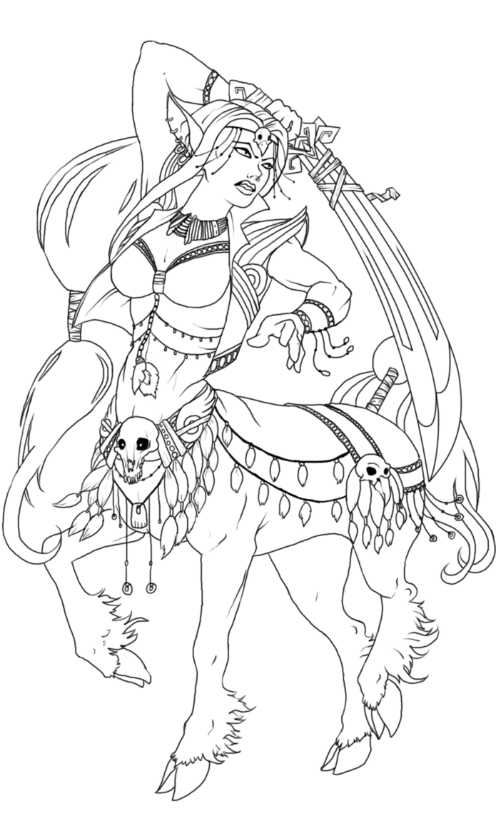 695x1150 Centaur Coloring Pages