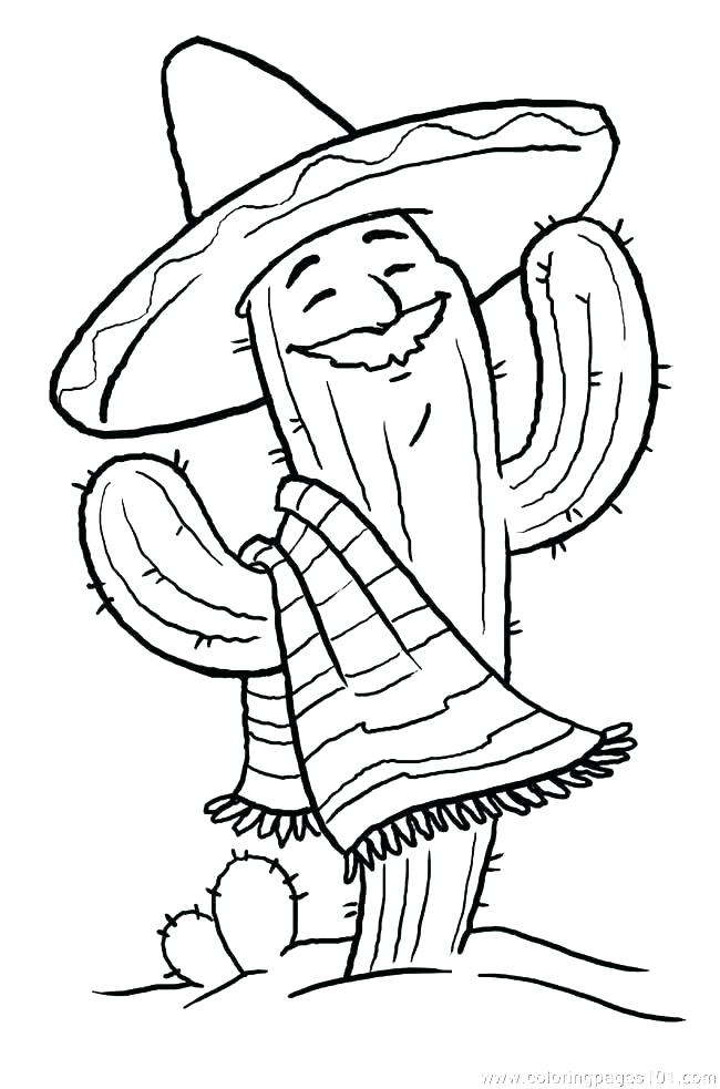 650x983 Cactus Coloring Sheet