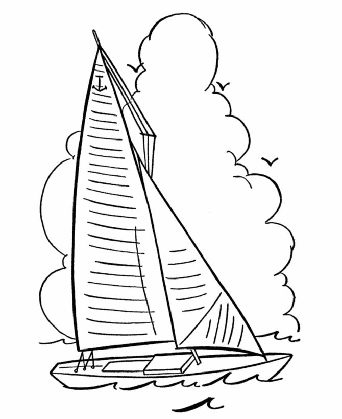 670x820 Drawn Sailboat Color