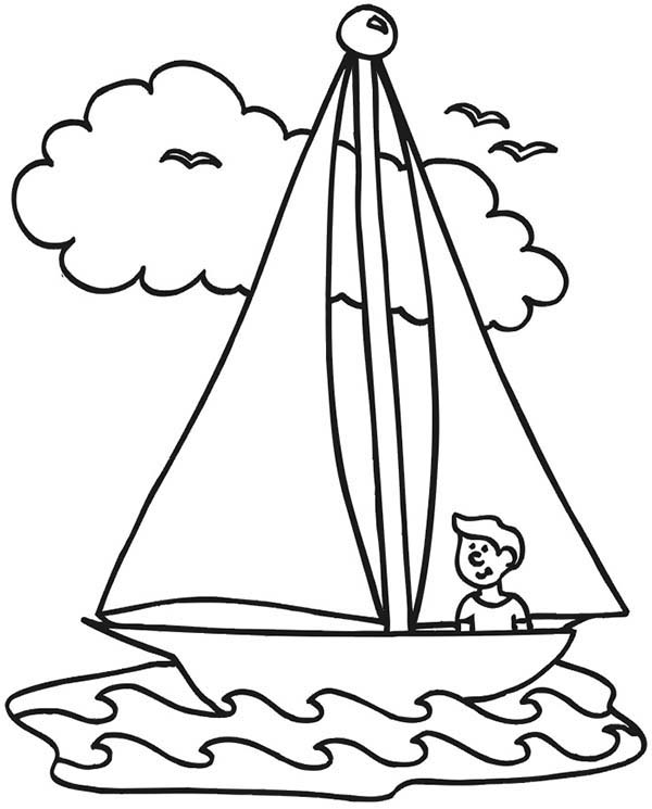 600x745 Little Boy Who Love Sailing Boat Coloring Pages Batch Coloring