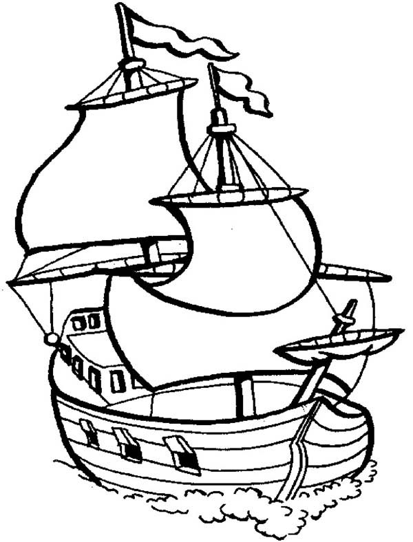 600x788 Pirate Sailing Boat Galleon Coloring Pages Batch Coloring