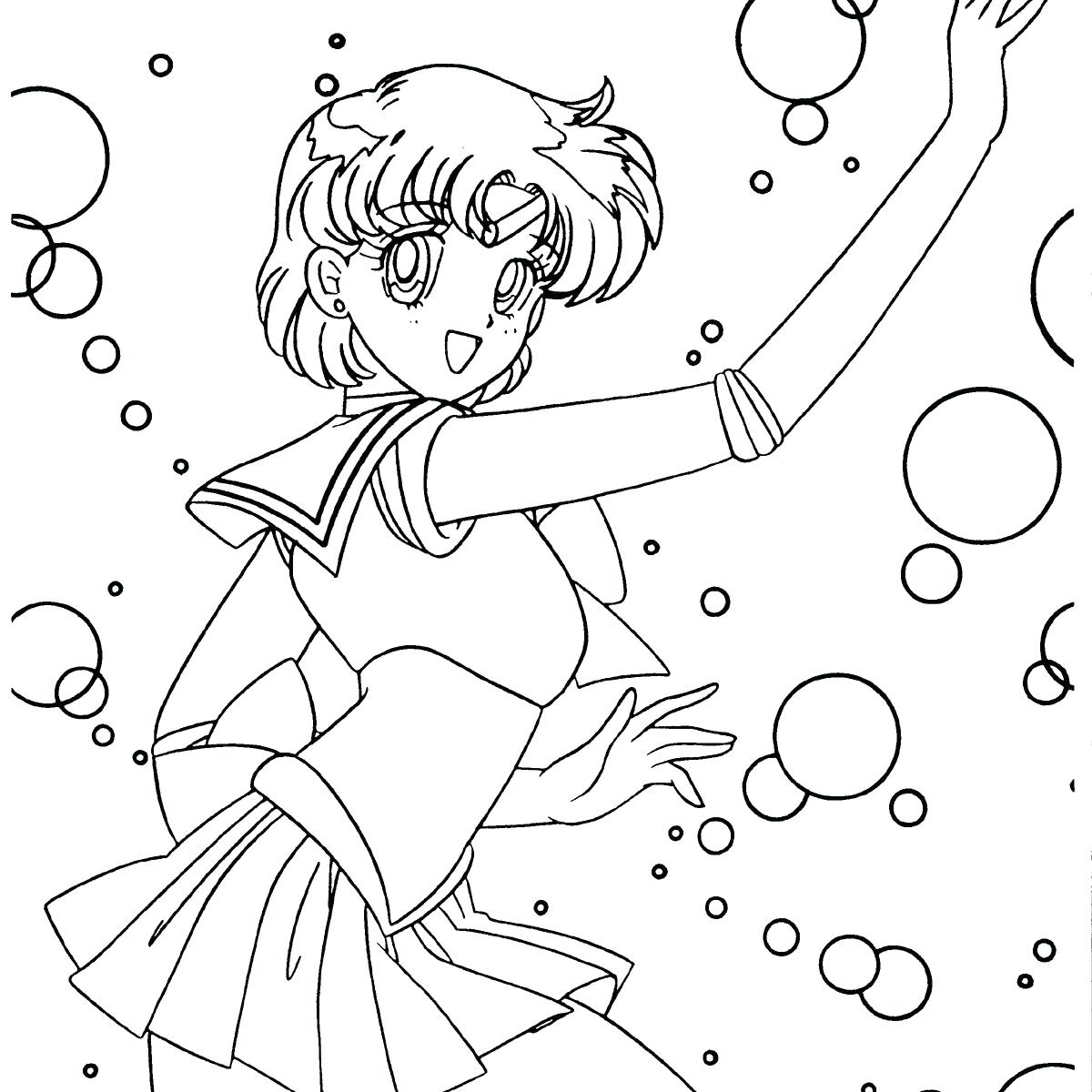 1200x1200 Mercury Coloring Pages Sailor Page For Girls Anime Arilitv Mercury