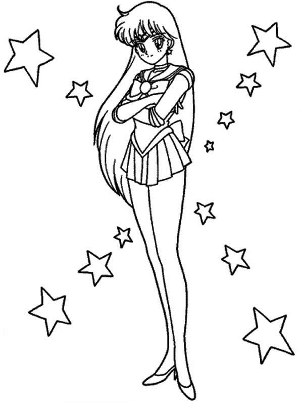 600x800 Sailor Mars Sailor Moon Coloring Page Color Luna