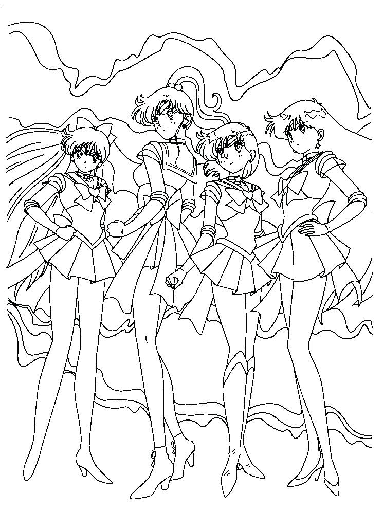 745x994 Sailor Scouts Coloring Pages Sailor Moon Coloring Pages Printable