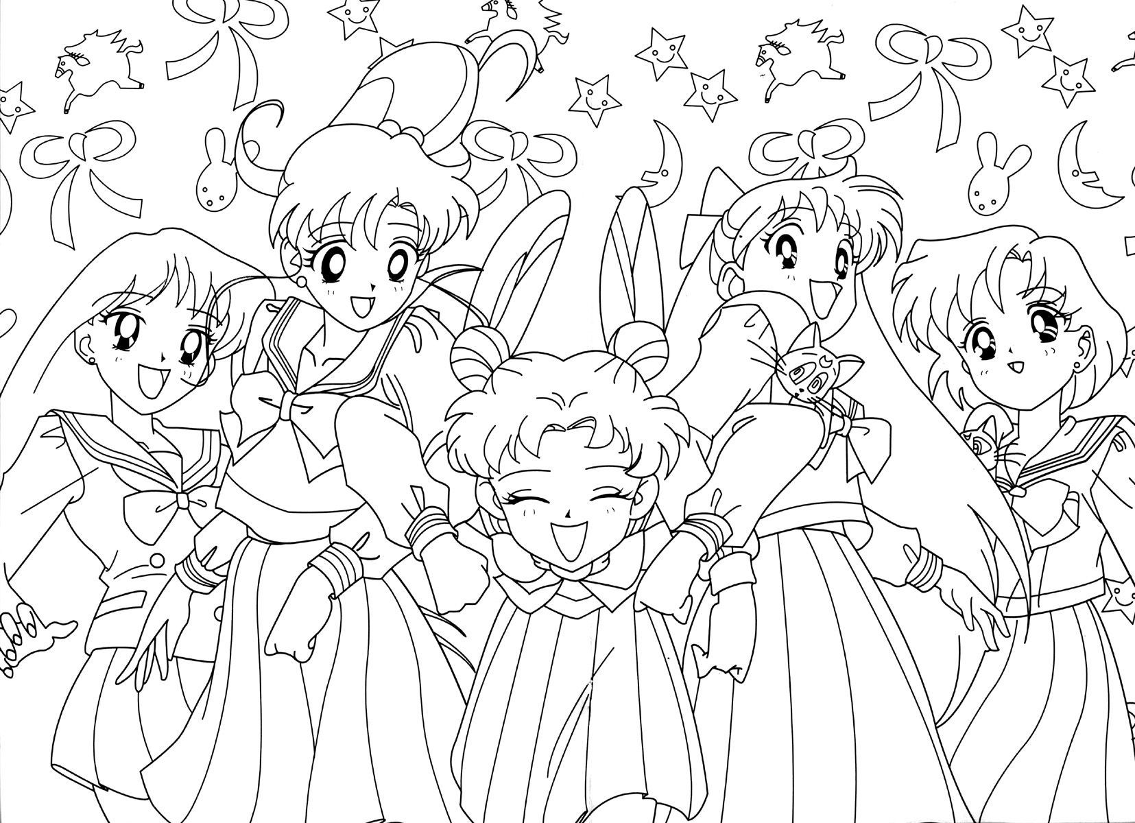 1655x1200 Best Group Coloring Book Sailor Moon Of Page Inspiration And Games
