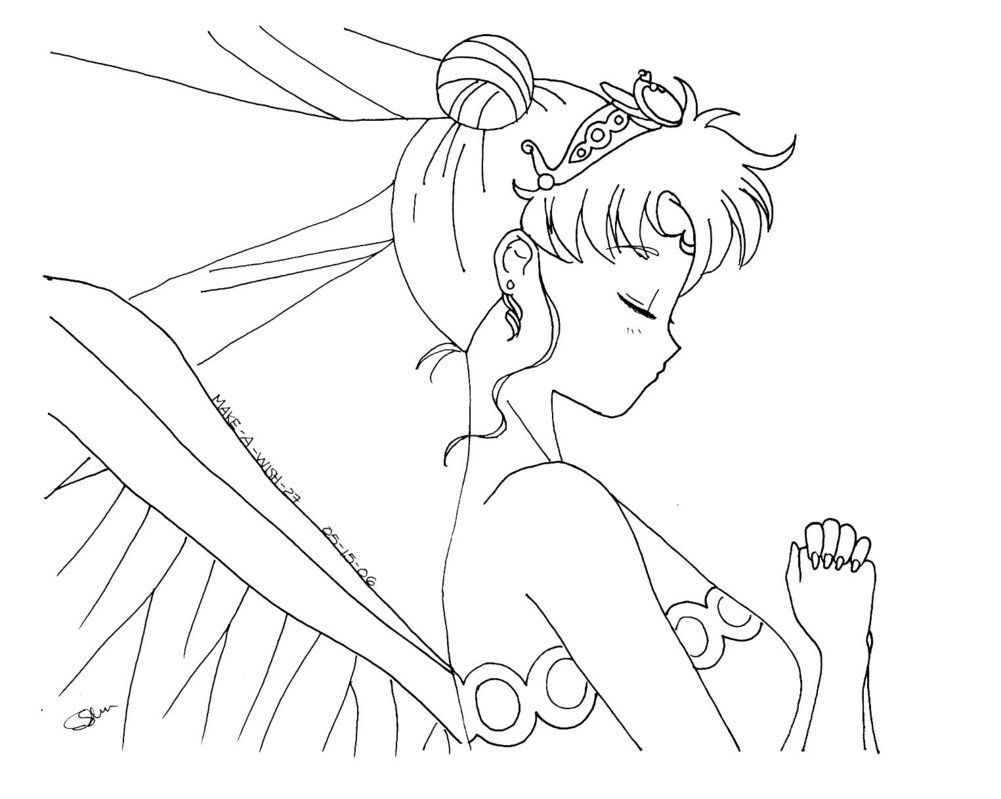 1001x799 13 Sailor Moon Princess Coloring Pages
