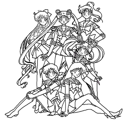 400x390 5 Scouts Coloring Page Paramourphoenix On Sailor Moon