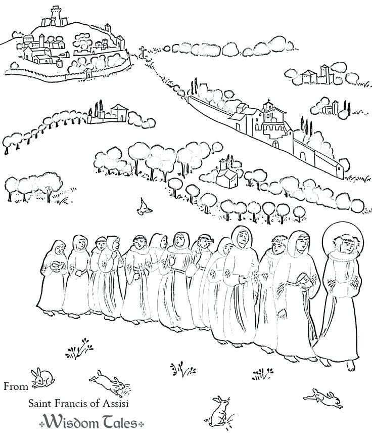736x864 St Francis Of Assisi Coloring Page Of Colouring Pages St Coloring