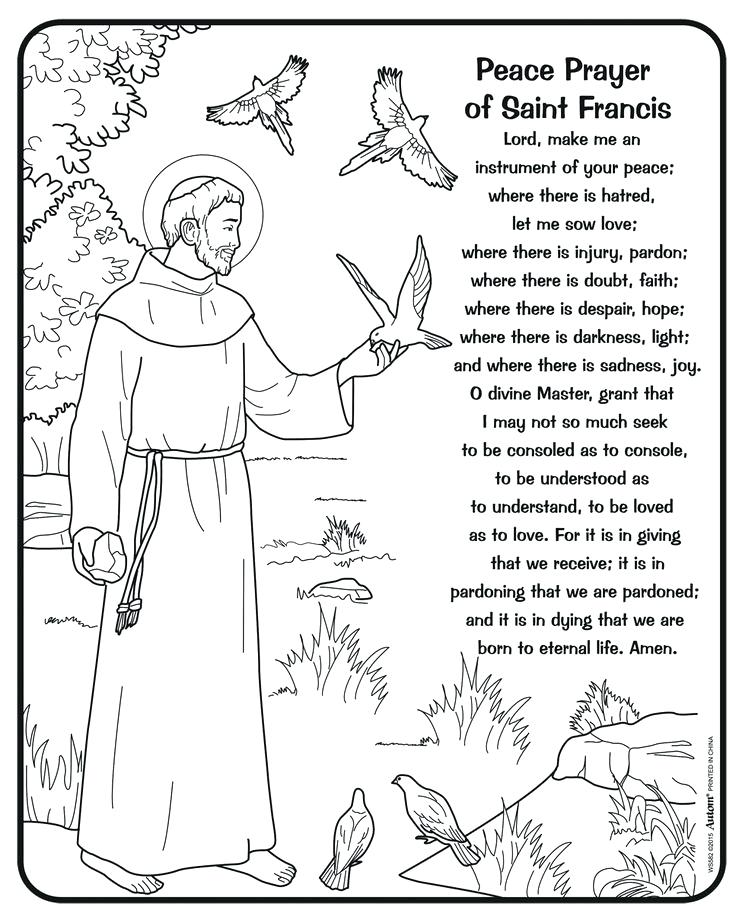 736x913 St Francis Of Assisi Coloring Pages Discontinued Color Your Own