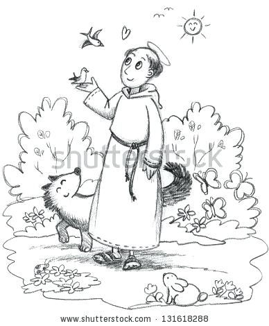 388x470 This Is St Francis Of Assisi Coloring Page Pictures St Of Coloring