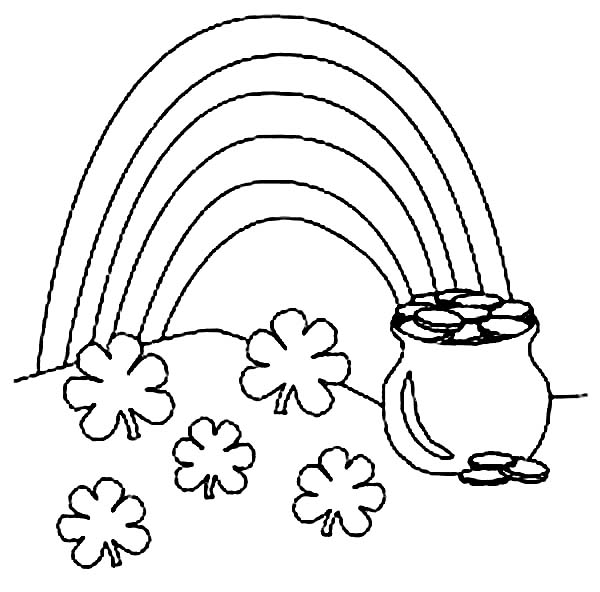 600x592 Pot Of Gold On St Patricks Day Coloring Page