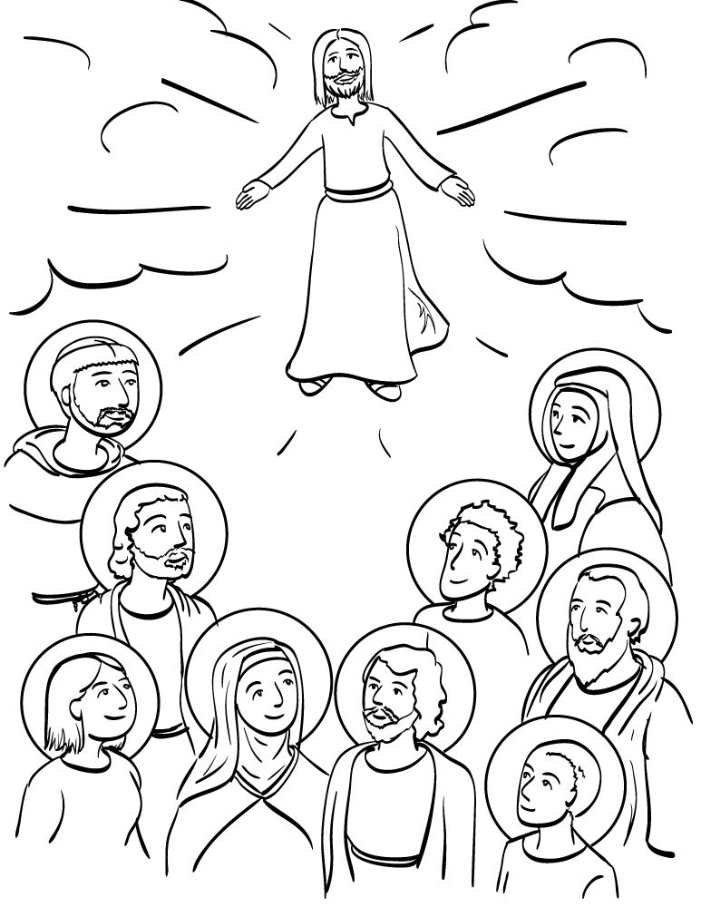 773x1000 Communion Of Saints Coloring Page Austin Catholic New Media