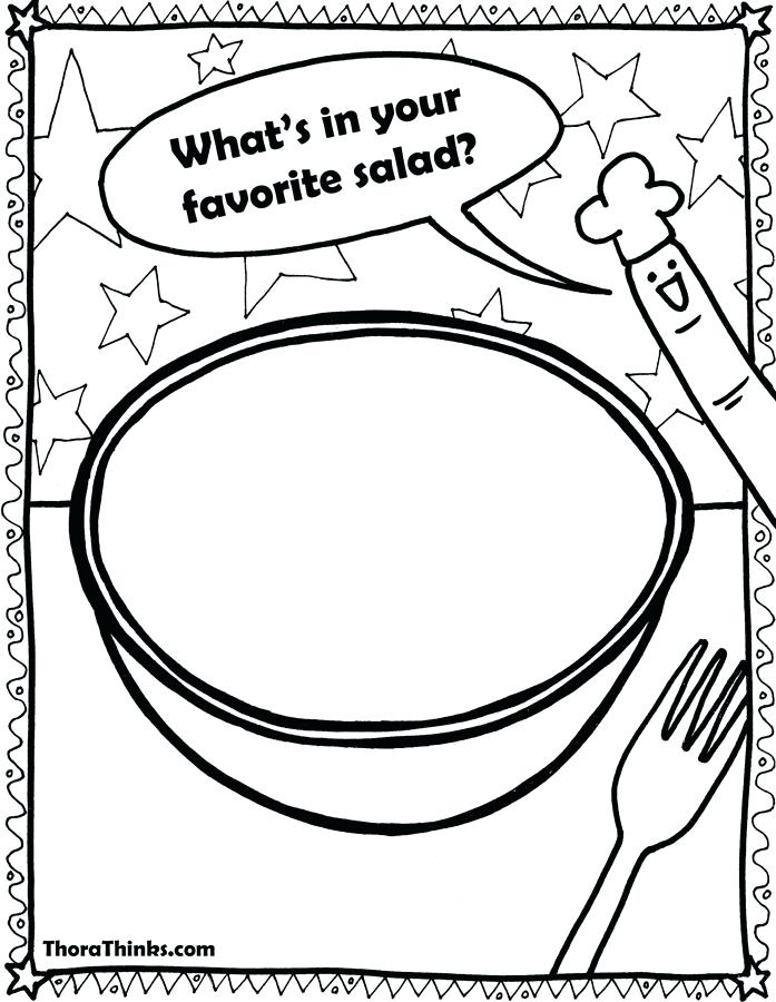 697x900 Cut And Collage Salad Coloring Page Salad Coloring 7 Free Coloring
