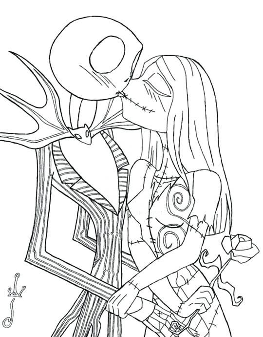 540x690 Jack Y Sally Para Colorear Jack And Sally Coloring Pages A Para