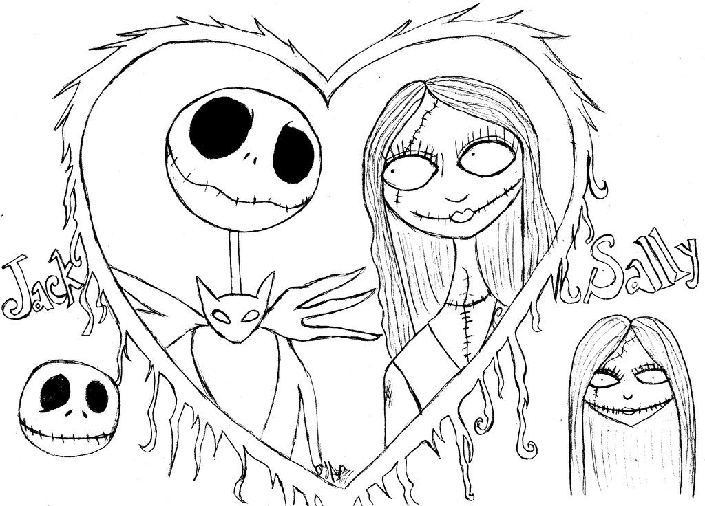 1024x736 Sally Night Before Christmas Coloring Pages Jack And Sally
