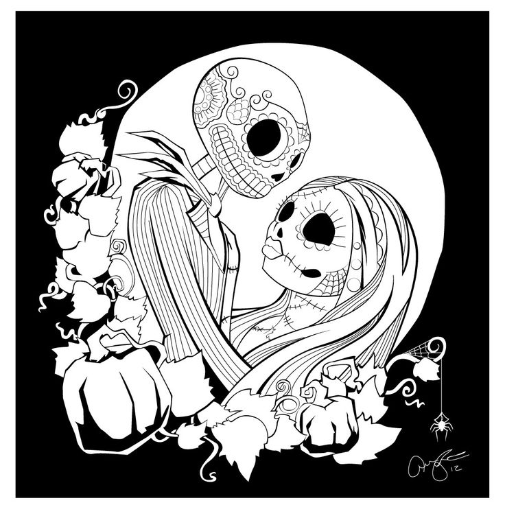 736x736 Cute Nightmare Before Christmas Coloring Pages Printable In Cure