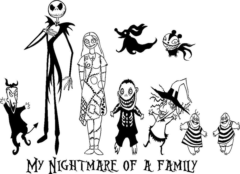 1000x724 Nightmare Before Christmas Jack Custom Family Car Window Decal