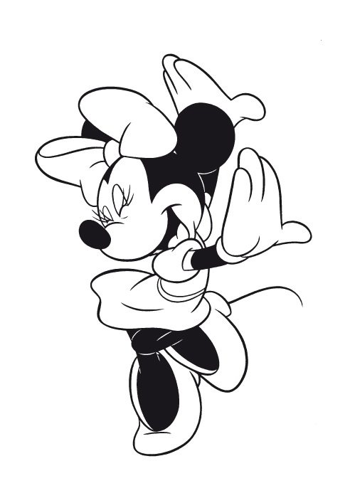 499x700 Minnie Being Happy Free Coloring Page Cartoon Pages