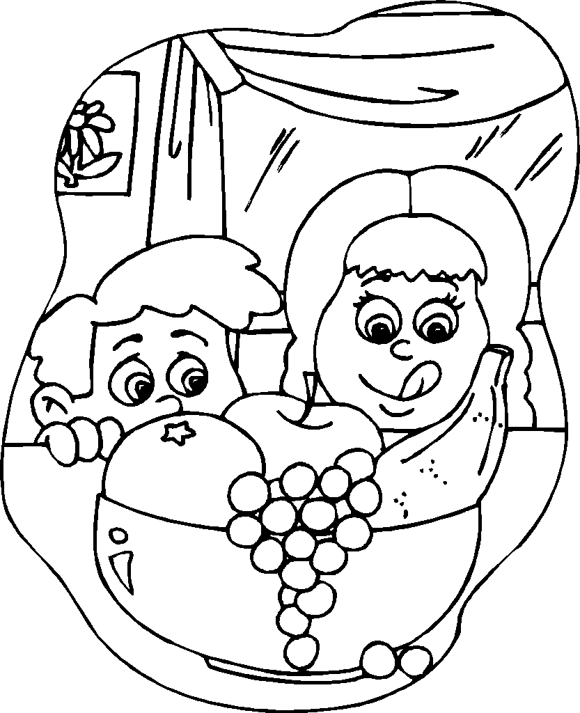 833x1024 Snacks Coloring Pages