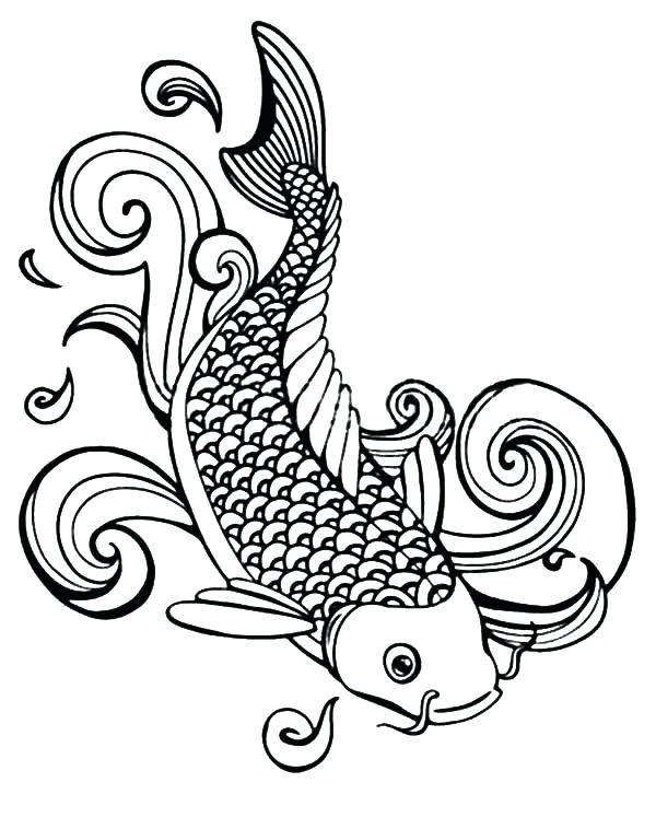 600x758 Realistic Fish Coloring Pages