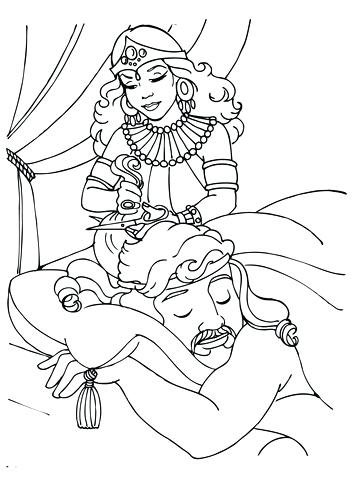 360x480 Samson And Delilah Coloring Page Cutting Hair Coloring Page Samson
