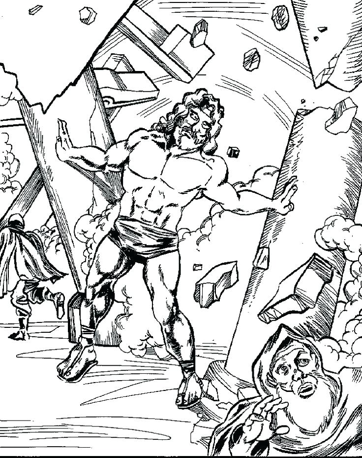 736x929 Samson Delilah Bible Coloring Pages And Astounding Page Printable