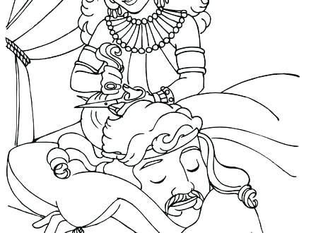 440x330 Samson And Delilah Coloring Page Coloring Page Long Hair Coloring