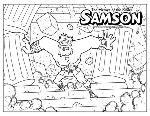 600x464 Bible Coloring Pages By Artist Xero, Via Behance Samson