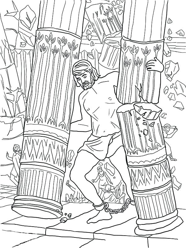 600x800 Coloring Page 3 Preschool Bible Pages Samson Fighting Lion Murs