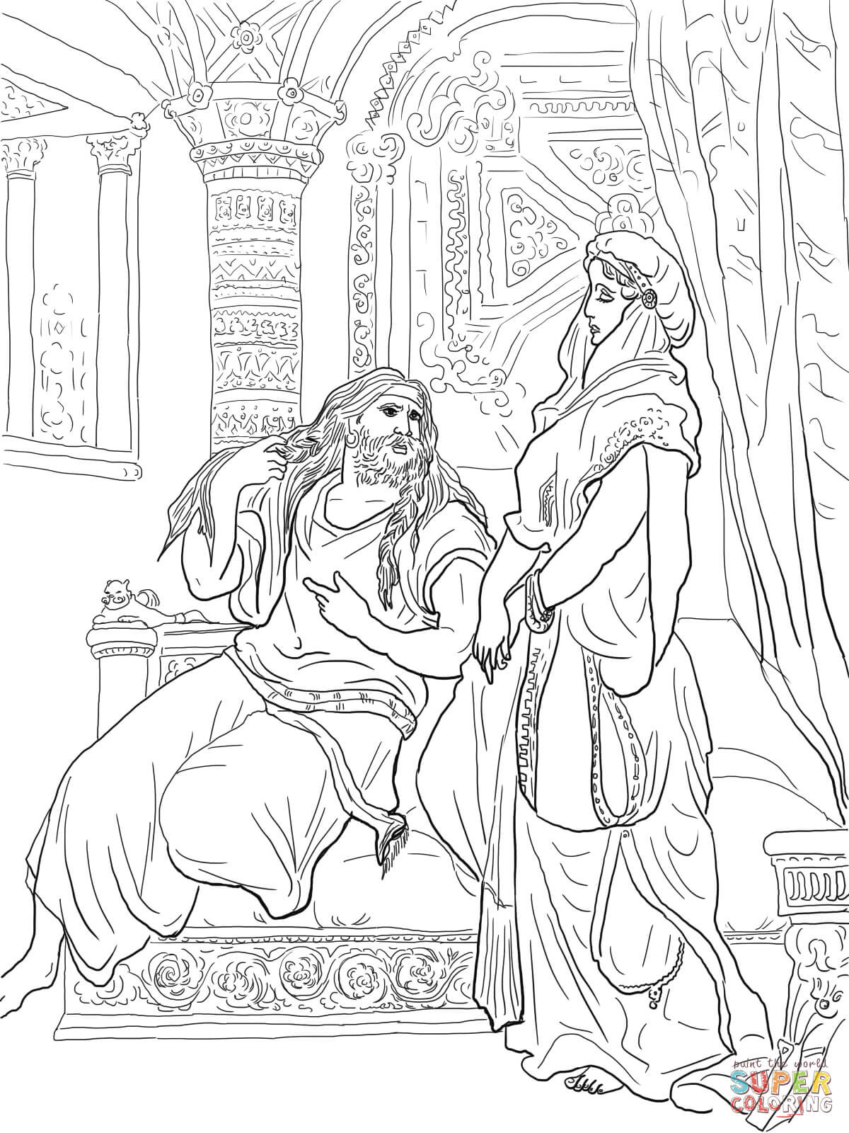 1200x1600 Coloring Pages Samson