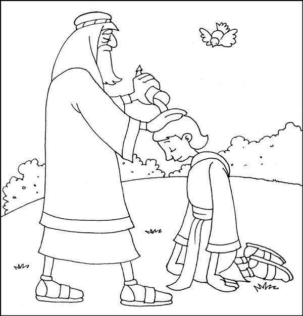 600x627 Samuel Anointing David King Coloring Page Sunday School Ideas
