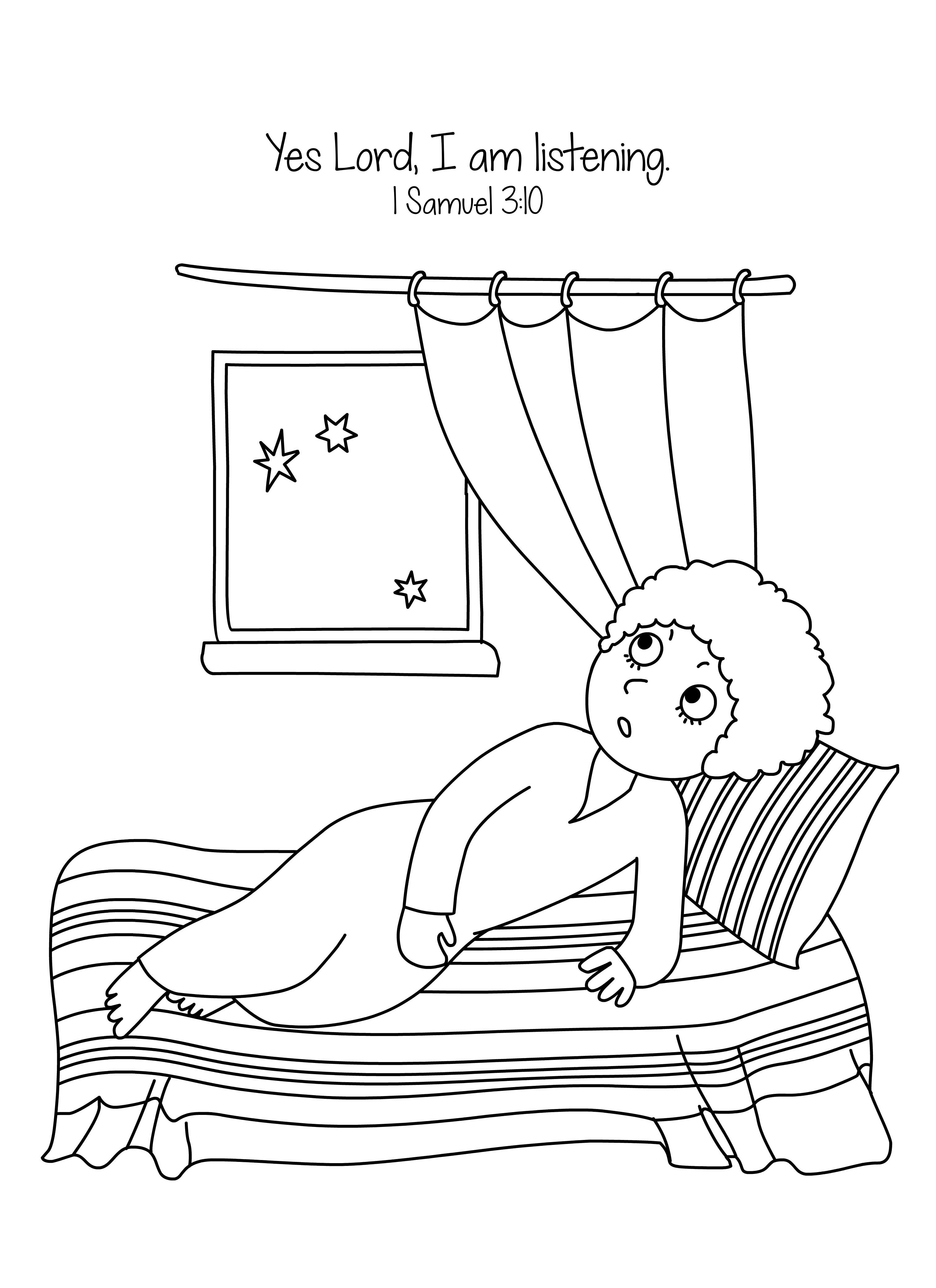 3028x4167 Free Bible Coloring Page God Speaks To Samuel