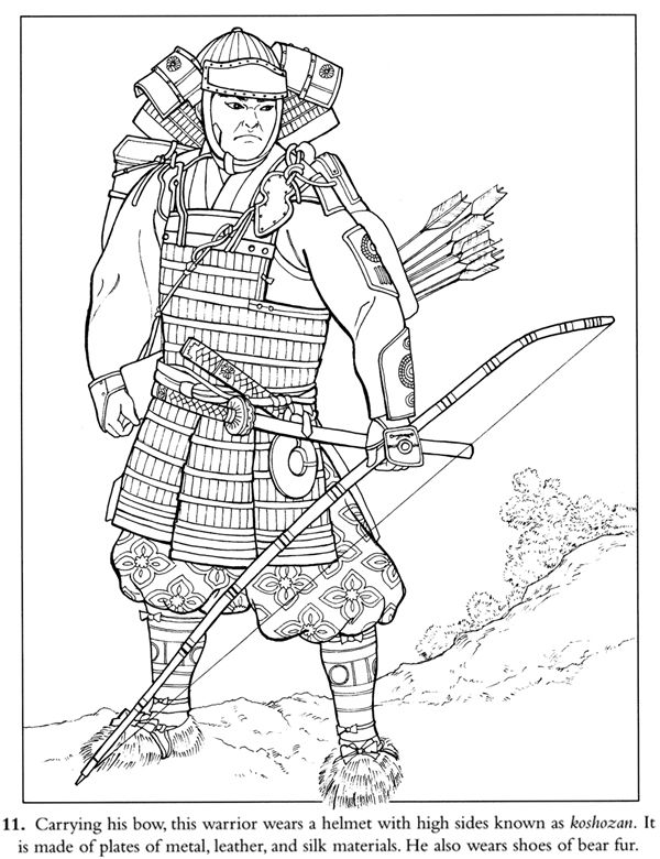 600x780 Coloring Page Japanese Samurai Inkspired Musings Japan Poems