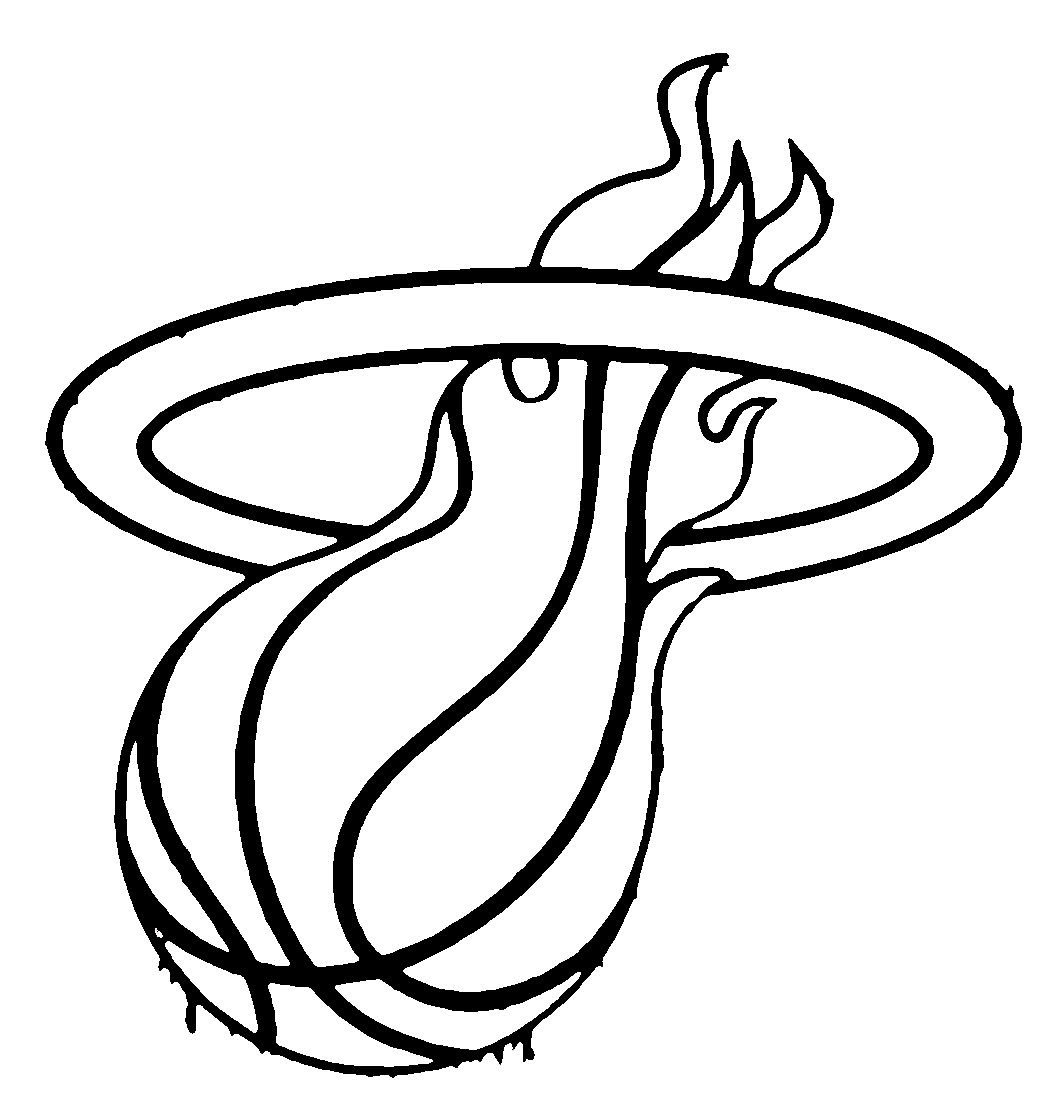 1050x1094 Nba Coloring Pages Miami Heat Logo Coloringstar Beauteous Logos