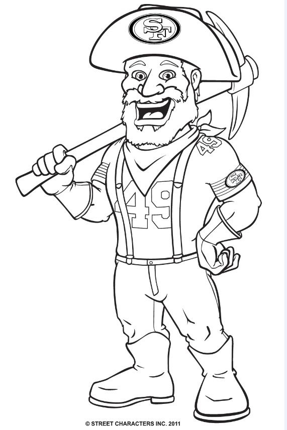 571x856 49ers Mascot Sourdough Sam Coloring Page! San Francisco 49ers