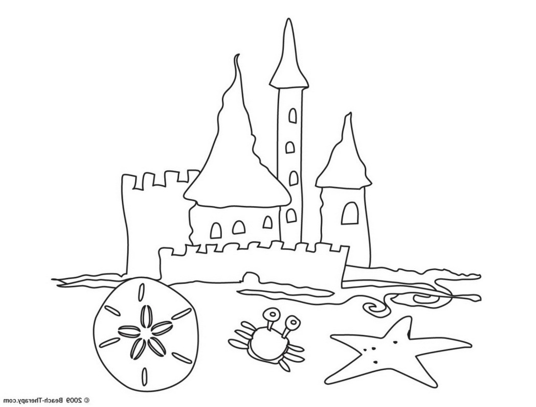 1048x797 Sand Castle Coloring Pages To Print Page Lively