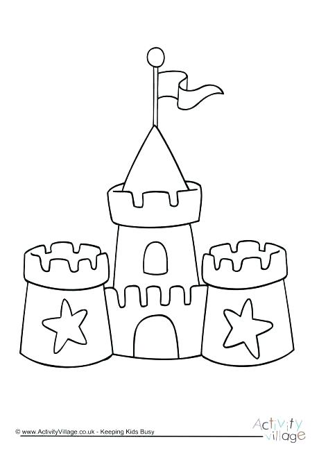 460x650 Elegant Sand Castle Coloring Page Or Printable Sandcastle Elegant
