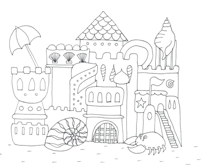 728x586 Free Printable Sandcastle Coloring Pages Sand Castle Page Awesome