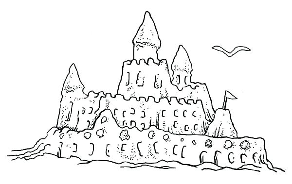 600x379 Sand Castle Coloring Pages Sand Castle Coloring Pages Sandcastle