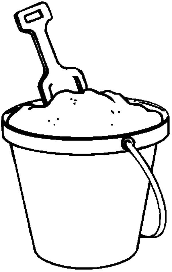 600x949 Beach Bucket, Fill Beach Bucket With Sand Coloring Pages Fill