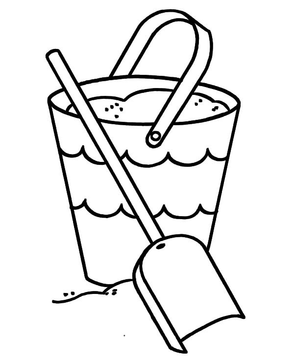 600x734 Shovel And Bucket Full Of Sand Coloring Pages Best Place To Color