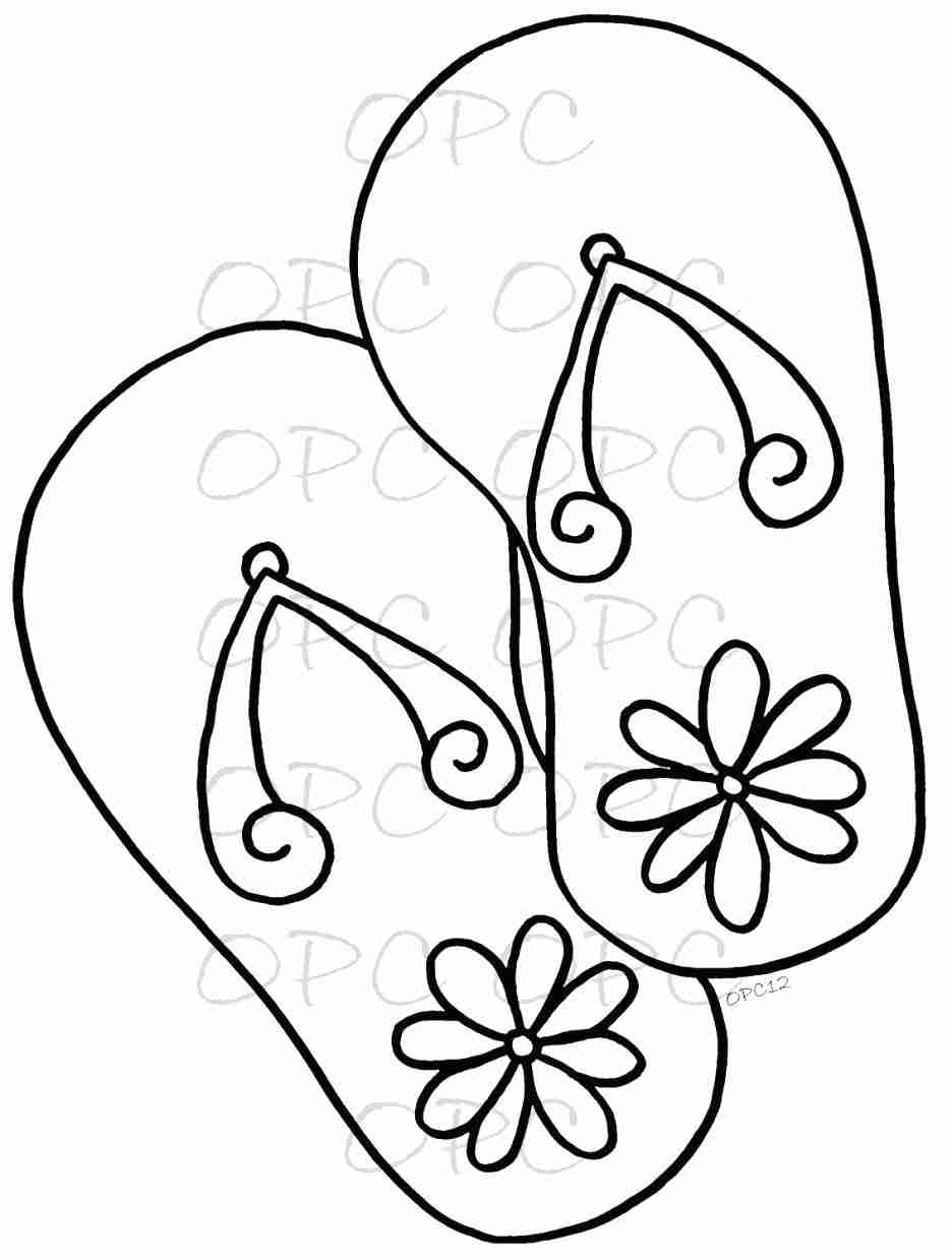 936x1239 Flip Flop Coloring Page Summer Sandals And Sunglasses For Kids